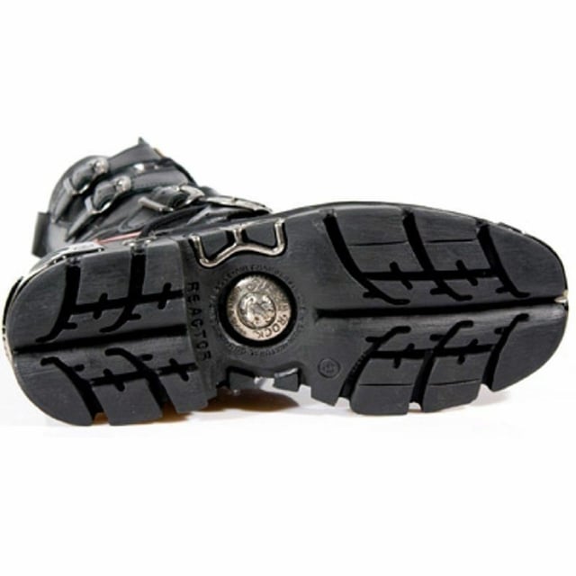 These mid-calf boots are crafted from premium cow hide leather and are finished with a quality that reflects the decades of experience in crafting premium footwear that New Rock has proudly amassed. This pair is characterised by a bold skull art piece and flame design that appears in red on the black leather upper for a striking unique look that is sure to stand you out from the crowd. Another addition to the shoes distinctive look is a metallic motif that is created by the introduction of metal buckles, metallic inserts in the soles and an elegantly designed shiny New Rock logo. Not only is this a stunningly trendy piece but with the addition of a soft cushioned insole, comfortable leather lining and side zip opening these boots reach a level of comfort that will make you want to keep these mid-calves on all day.• Premium black leather uppers with red skull feature• 23cm shaft height with side zip and metal buckles• 6cm rubber heel and 3cm sole