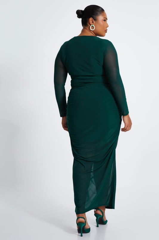 - Mesh finish - Lined - Round neck - Ruched details - Cropped fit - Model height: 5' 7" - Model wears uk 18 / us 14 / eur 46 - Always check the care wash label - Cool hand wash with mild detergent