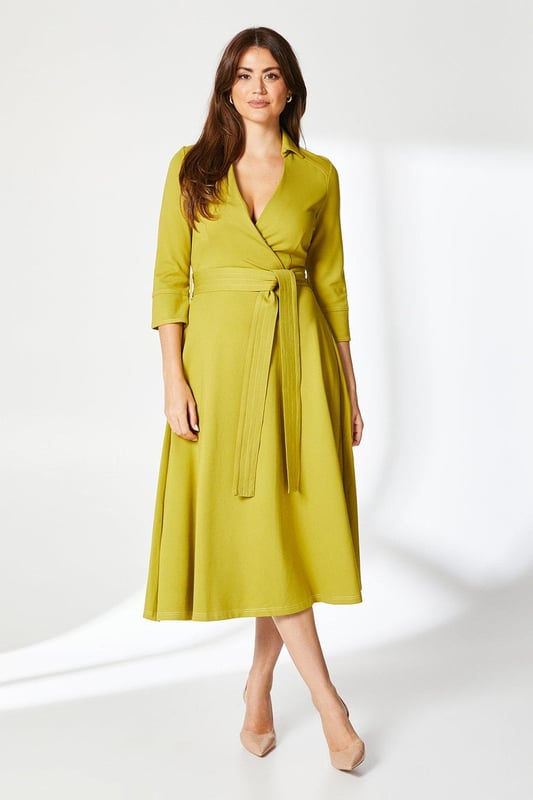 Ponte wrap dress new arrivals