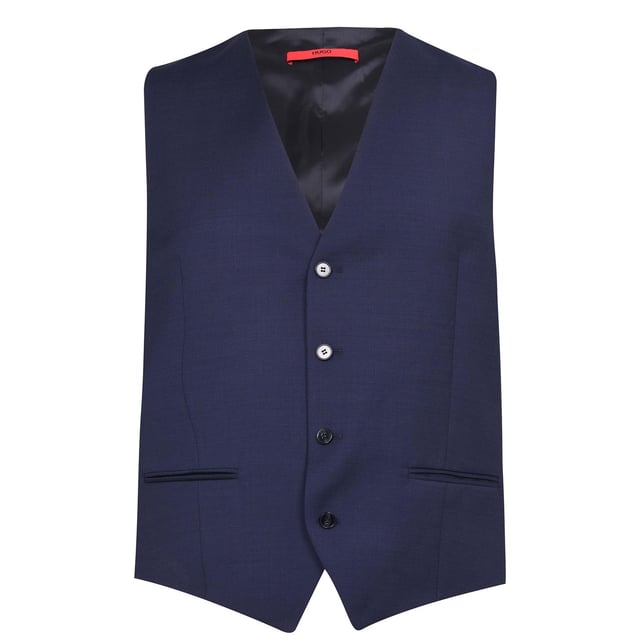 Boss Vin182 Waistcoat Mens - Elevate your formal wardrobe with this Waistcoat by BOSS. Crafted from a soft blend of quality materials. This waistcoat features a four button closure and two small pockets, while the buckle fastening to the lower back allows you to adjust the fit. The look is finished with the BOSS branding, delivering instant recognition.