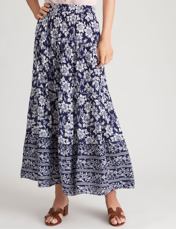 MILLERS Womens Skirts Maxi Winter Blue Floral A Line