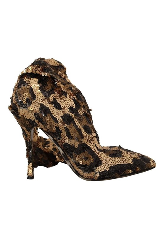 Gorgeous Dolce & Gabbana Knee High Boots with Leopard Pattern Sequins
  Brand new with tags
  Color: Gold brown leopard pattern
  Material: 70% Polyester 28% Nylon 2% Elastane
  Sole: Leather
  Logo details
  Very Quality and comfort
  Made in Italy
Material: 70% Polyester 28% Nylon 2% Elastane