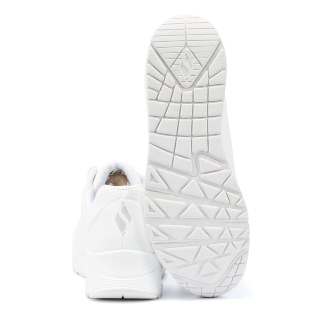 Discover the ultimate comfort with these sneakers crafted with a smooth synthetic Durabuck perforated upper for durability and style. Features Skechers Air-Cooled Memory Foam insole for enhanced comfort, pressure relief, and breathability. Equipped with Skech-Air visible air-cushioned midsole for superior cushioning and a flexible rubber traction outsole for stability.