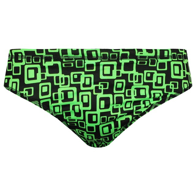 Maru Printed Stretch Waist Black/Green Mens Groove Pacer Brief MS4564