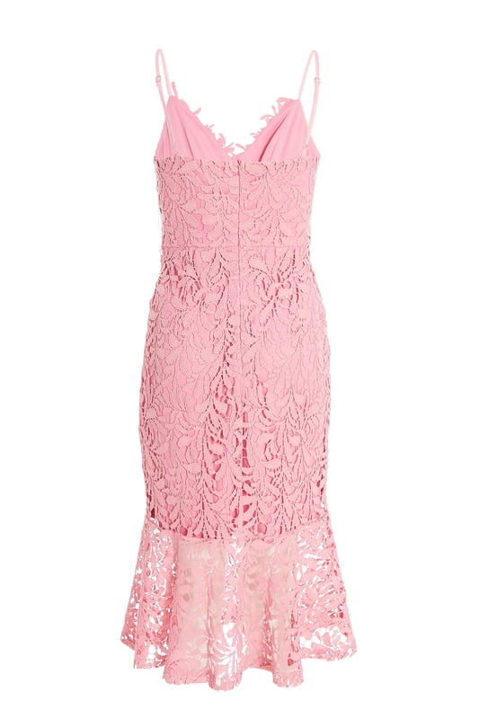 Pink lace fishtail dress top