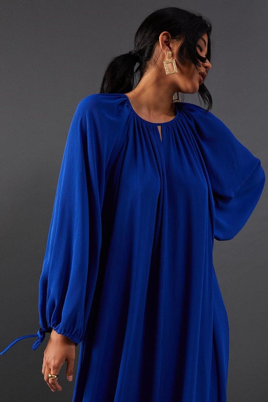 Navy chiffon high neck maxi dress deals