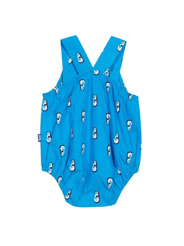 In our comfortable and cute bubble style, this seahorse bubble romper is perfect for your little one that loves to crawl around and kick about. Made in our beautiful organic cotton poplin, this stylish outfit will look gorgeous on your little one this season.