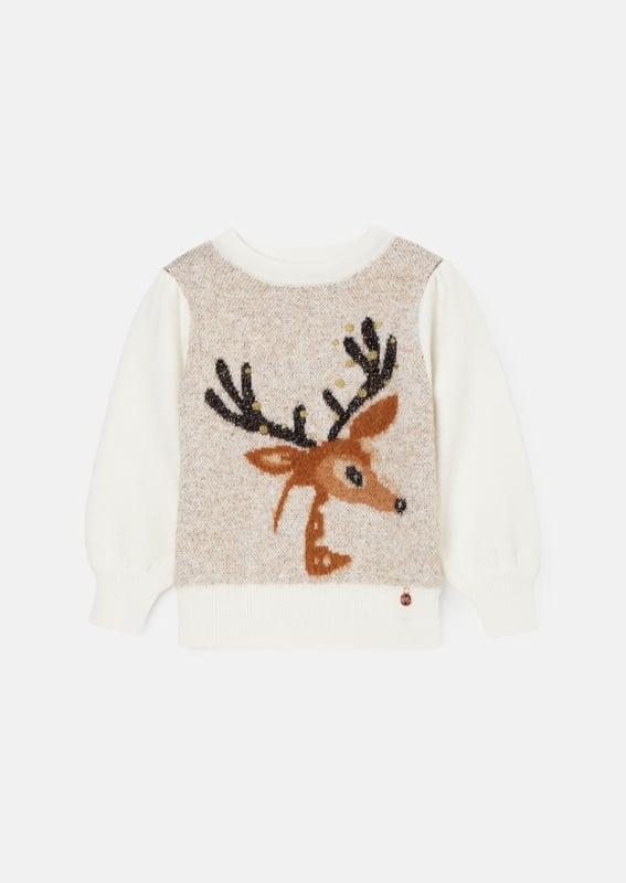We love this Winter knit deer-ly. Knitted from the softest yarns and scattered with metallic highlights. it features a beautiful deer motif perfect for the festive season. It will certainly make your heart grow fawn-der!.