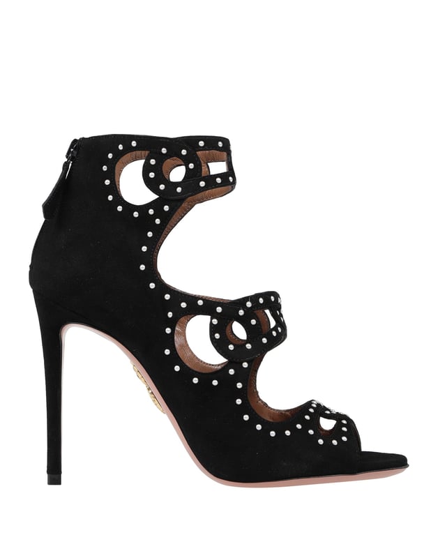 leather, suede effect, beads, solid colour, zip, round toeline, spike heel, leather lining, leather sole, contains non-textile parts of animal origin