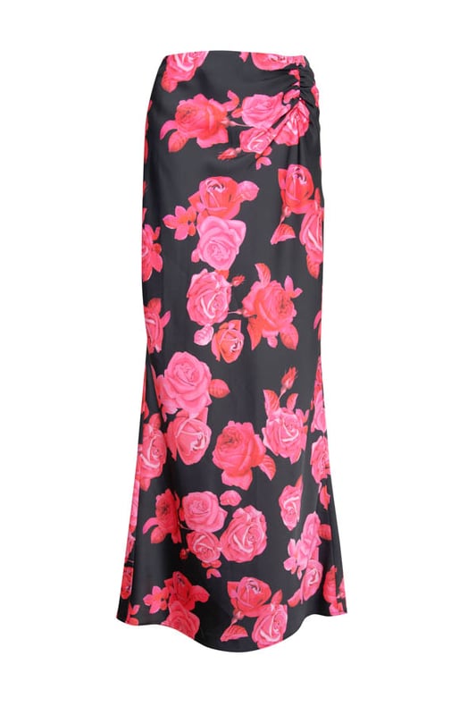 Buy yourself flowers
Spun from the softest satin fabric
Ruched at the waist for the most flattering fit
Drapes softly over your curves
Style with a little black top or the matching shirt