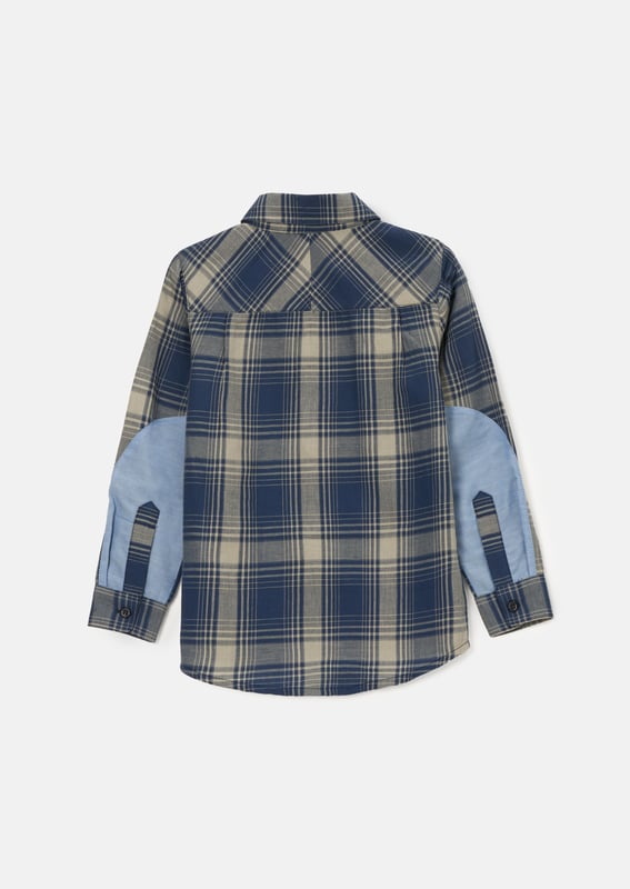 Classic. smart and casual – this classic cut cotton shirt can really do it all! Crafted from a timeless   check and remixed A&R style with a contrast chambray pocket and elbow patch to create a style statement.