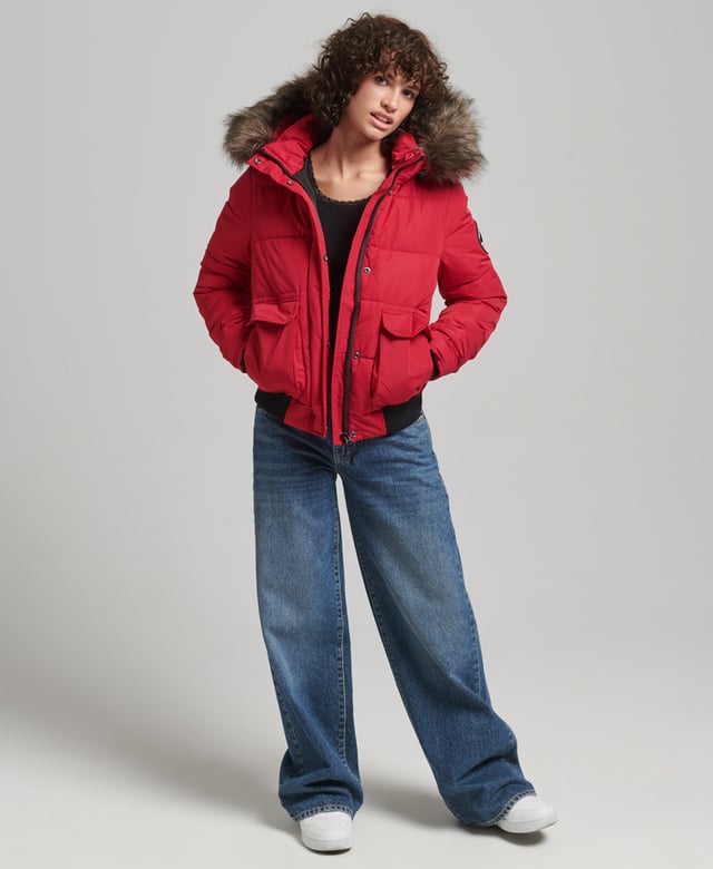 Everest ella bomber jacket red outlet