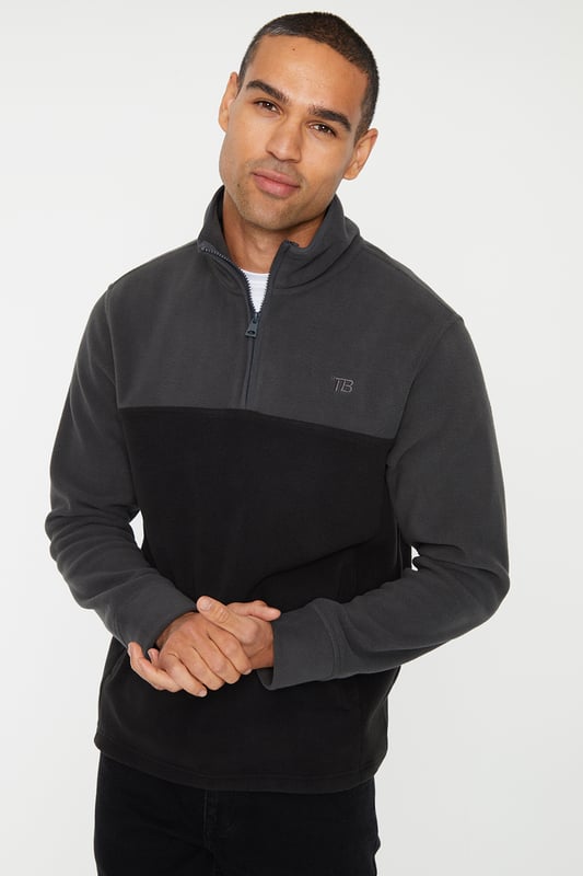 Grey quarter zip jumper clearance