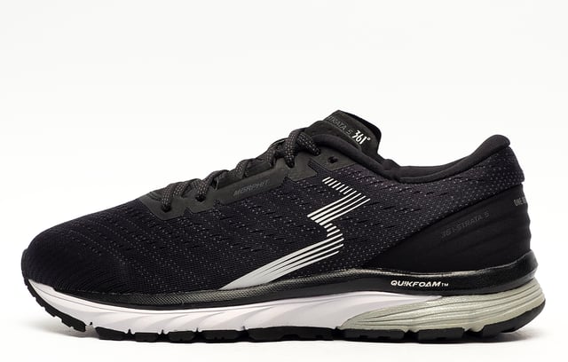 If you're searching for a top-tier running shoe that offers great value, the 361 Strata 5 is an excellent option. This durable, super comfortable shoe is designed to provide extra support and superior cushioning, making it a versatile choice for runners of all types. Built to endure the demands of long-distance running while maintaining stability and a plush feel underfoot.
 Featuring an innovative double-layer textile and mesh upper while a MORPHIT lacing system has been carefully designed to adapt to different foot shapes an anatomically designed tongue reduces pressure across the top of the foot and a full-length QU!KFOAM midsole with a padded heel and ankle collar make the Strata 5 easy to put on and take off delivering a luxurious fit and feel.
 Finished of with a durable rubber outsole enhancing grip on multiple surfaces and ensuring you can reach your goals with speed and precision.

 - Textile / Double-layer mesh mix upper enhances breathability
 - Anatomical pressure free tongue design
 - Soft textile lining for comfortable fit and feel
 - Contoured heel design
 - Morphit supportive and contoured fit system
 - Perfect fit lace up closure
 - OrthoLite comfort cushioned insole
 - Qu!ckfoam and EVA rubber blend midsole
 - Durable outsole
 - 361 branding
