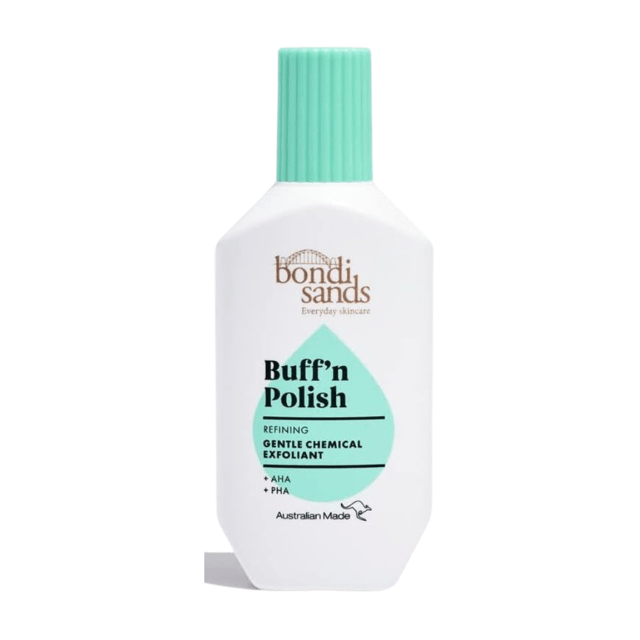Use Bondi Sands Buff’ N Polish Gentle Chemical Exfoliant to delicately sweep away dead skin cells and impurities and to get rid of your rough and dry skin. Expertly formulated with a powerful blend of exfoliating actives such as lactic and polyhydroxy acids, the non-abrasive formula visibly refines the skin to reveal a bright, glowing complexion. Suitable for all skin types, the radiance-boosting formula is gentle enough to be used on sensitive skin.