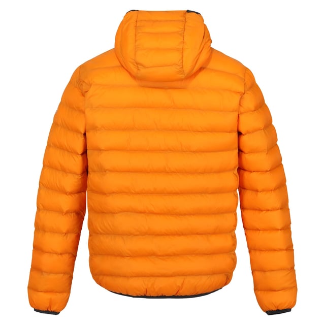 Material: 100% Polyamide. Fabric: Baffled, Synthetic Down Touch. Design: Logo. Fabric Technology: DWR Finish, Insulating, Lightweight. Neckline: Hooded. Sleeve-Type: Long-Sleeved. Padded. Cuff: Stretch Binding. Hood Features: Grown On Hood, Stretch Binding. Pockets: 2 Lower Pockets, Zip. Fastening: Full Zip. Hem: Stretch Binding. Denier: 20D. Sustainability: Feather-Free, Made from Recycled Materials.
