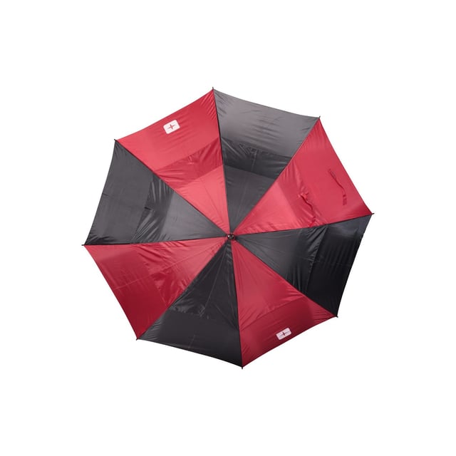 100% Polyester. Width: 130cm. Design: Contrast, Stripe. Double Canopy, Rubber Handle. Durable. Handle Features: Non Slip.