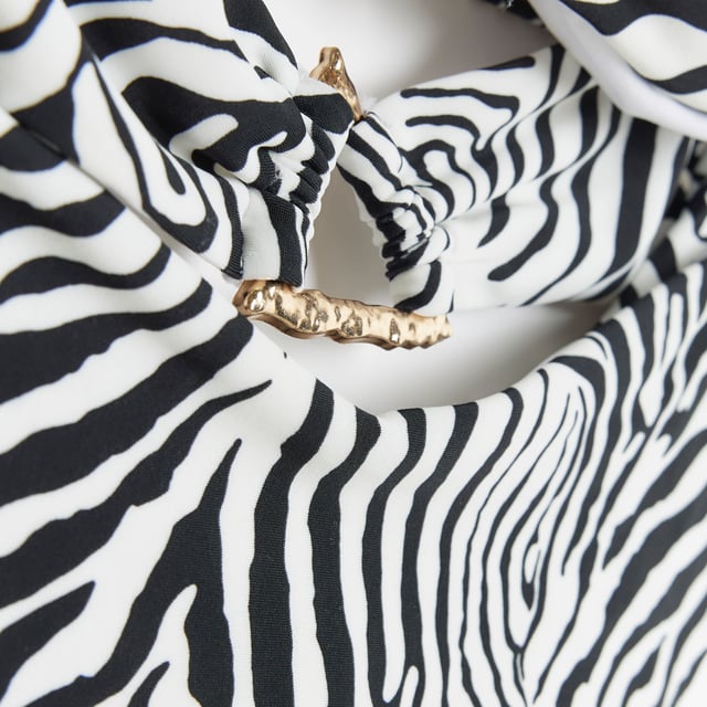 Animal print, Tie up design, Cut out design, Bandeau shape