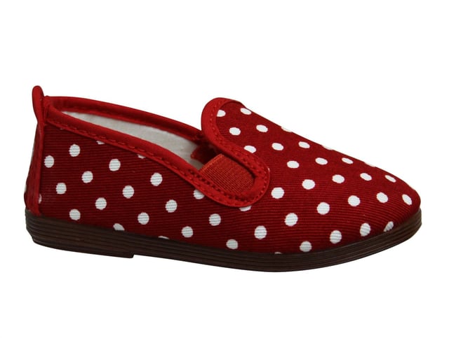 Flossy Gallur Kids Red White Plimsolls