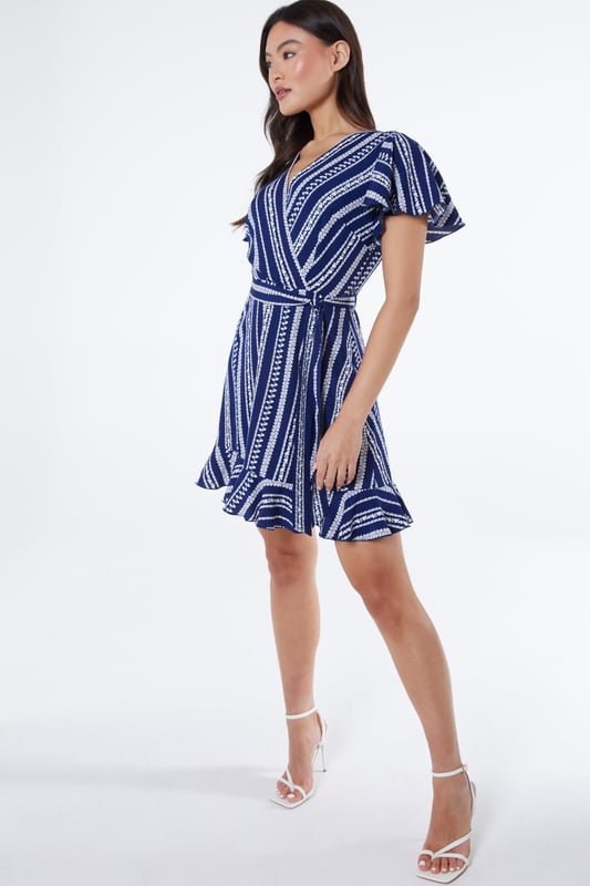 The Charli Stripe Mini Dress - Navy