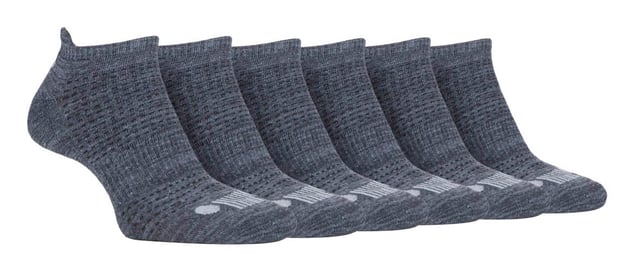 Jeep socks are crafted and designed for the great outdoors. For thick, durable, and reliable socks, these men's Jeep range socks are for you. This Jeep collection is designed for the active man who likes to spend his time in rugged terrain – with specialist socks available for hiking, walking and skiing. A selection of men's Jeep socks is also available in gift boxes, making them a great present for that active man in your life. Made for the athletic type, these performance polyester socks are ankle length which help to wick away moisture and sweat during physical activities. Designed to help improve your performance, these trainer socks are durable and feature breathable panels which keep your feet dry and fresh. The terry loop cushioning provides comfort and act as an anti-shock to the sock. The built in elasticated arch support prevents the feet from feeling fatigued and provides an extra layer of protection. These socks feature shaped cuffs which provide additional support with extended tabs for the Achilles tendon. These socks are available in sizes 6-11 UK. They are made from 95% Polyester 5% Elastane. They come in a pack of 6 in Black, White. Charcoal/Grey, Grey/Light Grey.