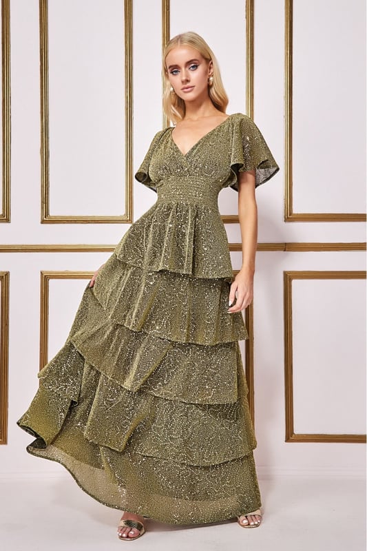 Gold Lurex Tie-Dye Maxi Dress