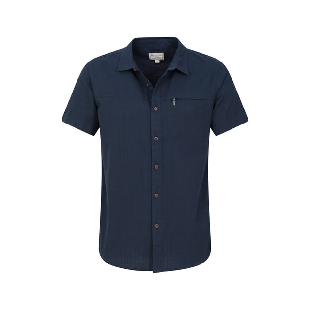 Buitenste materialen: 100% katoen. Voering: 100% polyester. Stof: Slub. Voering: Gaas. Ontwerp: Textuur. Zakken: 1 borstzak, ritssluiting. Bevestiging: Knop. Mouwtype: Korte mouwen. Halsuitsnijding: Omgeslagen kraag. Stoftechnologie: Ademend, Lichtgewicht. 7 Knopensluiting.