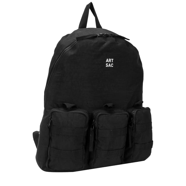 Our largest backpack made in our Contore nylon fabric. This lightweight backpack has plenty of internal space as well as a unique triple-pocket design and internal laptop sleeve (fits 15 inch laptop / Apple MacBook Pro 16 inch) for you to organise all your essentials. It's stylish design is discreet and adaptable enough to style with any outfit. The perfect bag for your every day commute or casual day-trip. Features: , Water Resistant Contore nylon fabric, 15 inch padded laptop sleeve - Fits Apple MacBook Pro 16 inch, Zip top opening to main compartment, Triple front zip pocket with webbing loops, Internal zip pocket for smaller valuables, 2 Internal mobile phone slip pockets - fits normal and plus size smart phones, 3 Internal pen slip pockets, Ergonomic contoured back panel, Adjustable padded backpack straps, Top grab handle, Large model Style Ref: 52000 BLACK