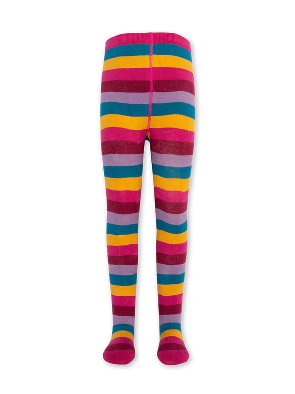 90% organic cotton 8% polyamide 2% elastane | Proud to be certified by Control Union to the Global Organic Textile Standard (GOTS) | Rainbow heart seat design up to size 2-4y (no seat design from size 4-6y +) | Rainbow knitted stripe on legs | Pink ribbed waistband | Made in Turkey | Machine washable at 40 degrees, or at 30 degrees to be kinder to the planet