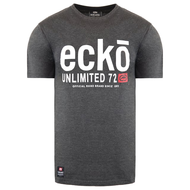 Ecko Unltd. Cuella de la tripulación de manga corta para hombre gris oscuro cali camiseta EFM04795 Carbón de carbón