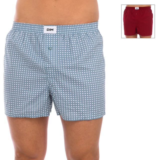 Pack-2 Boxers of the brand DIM.
 Color Gray checkered-garnet
 Elastic waistband with brand print.
 Comfortable and soft fabric.
 Quality raw materials.
 Seams seen in tone.

 Composition: 100% Cotton

 -Wash at max temperature 40º.
 -Do not bleach.
 -Do not use dryer.
 -Do not use iron.
 -Do not dry clean.
 Composition: 100% cotton
 Care:
-Wash at a maximum temperature of 40º.
 -Do not use bleach.
 -Do not use dryer.
 -Do not use an iron.
 -Do not dry clean.