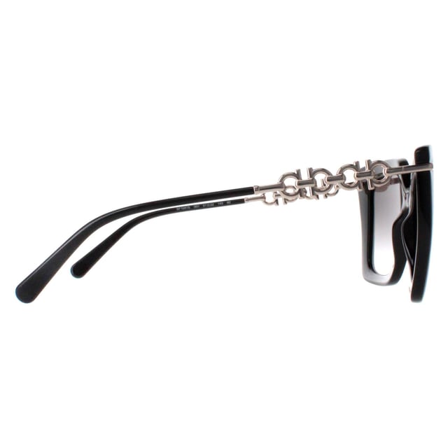 Salvatore Ferragamo Square Womens Black Smoke Gradient SF1041S  Sunglasses are crafted with meticulous attention to detail. These exude sophistication and elegance. The sleek and modern design features a bold acetate frame, complemented by the iconic Gancini hinge, adding a touch of timeless charm. With the lenses offering both protection and style, these sunglasses are the perfect accessory for any occasion, effortlessly blending fashion and function.