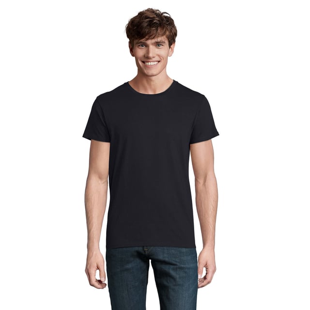 100% Semi-Combed Cotton. Fabric: Soft Touch. 150gsm. Design: Plain. Fit: Fitted. Neckline: Round Neck. Sleeve-Type: Short-Sleeved. Ribbed Collar, Taped Neck, Twin Needle Stitch, Unbranded Size Label. Conforms to Safety Standard: OCS100 Certified, Oeko-Tex Standard 100 Certified.