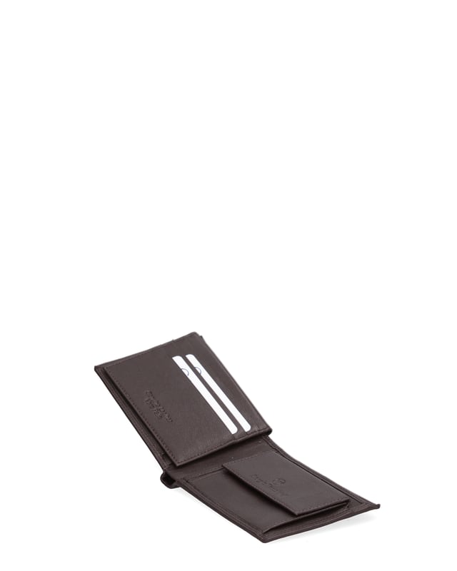 Cartera de hombre. El cierre está ausente. Los bolsillos internos son tarjeteros. Los bolsillos externos están ausentes. Falta la correa para el hombro. Falta el mango. Hay un compartimento interno. El material exterior es 100% Piel Auténtica. Internamente no está forrado. Medidas: 12x9,5x2 cm. Producto de moda