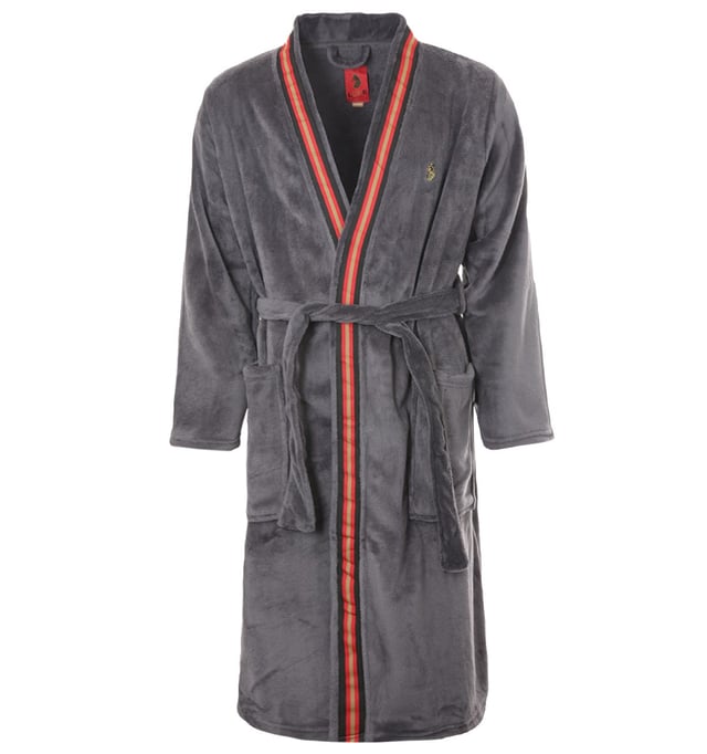 Luke 1977 is, without a doubt, the go-to brand if you\'re after a well-crafted, witty and masculine item. Finished with the signature Luke Lion logo, you\'re looking at one of the UK\'s top contemporary menswear brands.The Saint Dressing Gown Robe is perfect to add a touch of luxury to your everyday. Crafted from a super soft and cosy coral fleece fabric. Featuring a wrap front design with a belt tie, two large patch pockets and Luke\'s iconic tri-colour trim tape. Finished with the iconic lion embroidery on the chest.Regular Fit, Polyester Coral Fleece, Wrap Front Design, Belt Tie Waist, Twin Lower Front Pockets, Large Patch Pockets, Iconic Tri-colour Trim Tape, Luke 1977 Branding. Style & Fit:Regular Fit, Fits True to Size. Composition & Care:100% Polyester, Machine Wash.