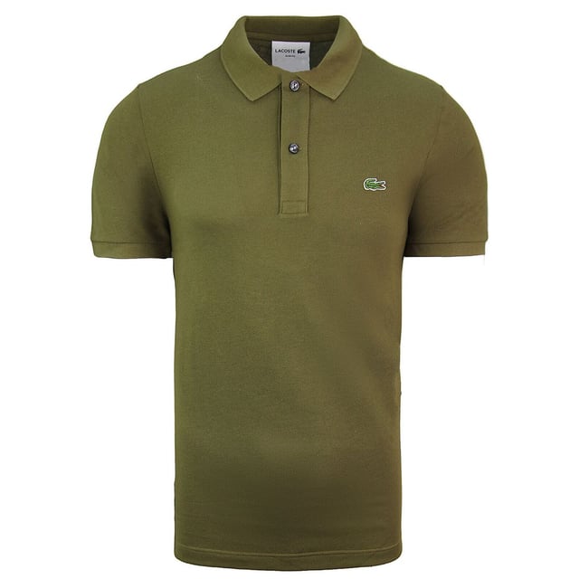 Lacoste Slim Fit Short Sleeve Collared Khaki Mens Polo Shirt PH4012 UXF