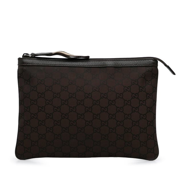 Vintage Gucci GG Canvas Clutch Bag Brown