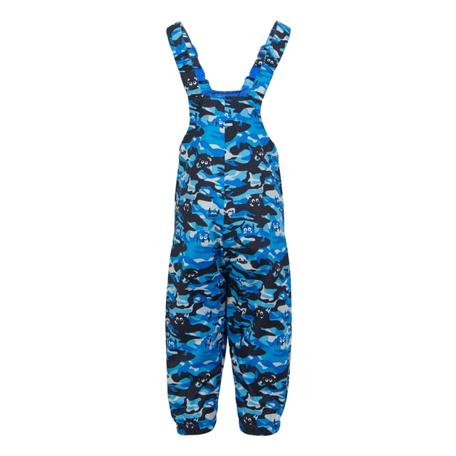Regatta Kinderen/Kinderen Dierendag Spike Het Monsterbroek (Hydroblauw) 100% Polyester. Stof: Hydrafort. Ontwerp: Overal bedrukt, Camo, Monster. Voering: Taffeta. Hals: Crew Neck. Mouwtype: Met lange mouwen. Stoftechnologie: Ademend, Isotex 15000, Stretch, Waterdicht, Winddicht. Sluiting: Verstelbare gesp, Pull-On. Verstelbare schouderriem, gesp, elastische enkels, reflecterend detail, getapete naden, drukknopen onder de oksels. 10000g/m²/24hrs. Duurzaamheid: Gemaakt van gerecycled materiaal. 24-36 maanden: 22,5 in.