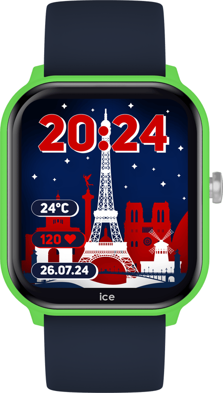 This Ice Watch Ice Smart Junior 2.0 - Green - Blue Digital Watch for Boys is the perfect timepiece to wear or to gift. It's Green  Rectangular case combined with the comfortable Blue Silicone watch band will ensure you enjoy this stunning timepiece without any compromise. Operated by a high quality Quartz movement and water resistant to 5 bars, your watch will keep ticking. Kids can wear the same watch as mum or dad with the ICE smart junior 2.0! This connected watch, perfecy in sync with trends and DNA of the Ice-Watch brand, will really impress children aged between 6 and 12. This Digital watch has a Calendar function: Day-Date , Bluetooth , Stop Watch , Timer , Heart rate monitor and Alarm High quality 20 cm length and 21 mm width Blue Silicone strap with a Buckle Case measurement: 35 X 41 mm,case thickness: 11 mm, case colour: Green and dial colour: Multicolour