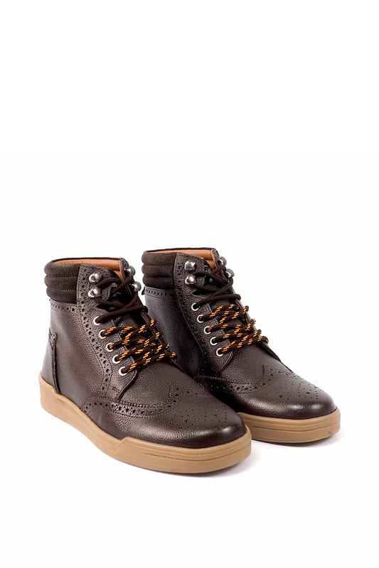 Original Penguin Mens Military Chocolate Leather Boot