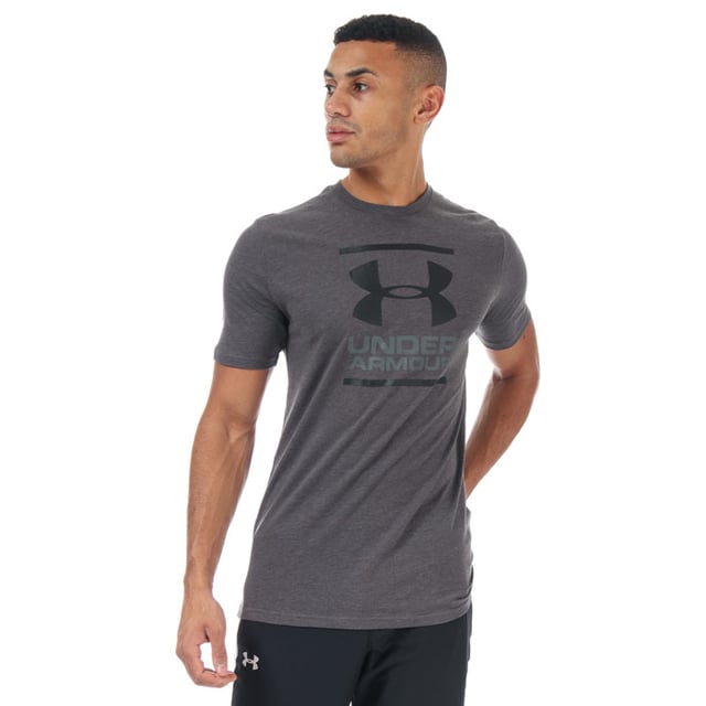 Mens Under Armour GL Foundation SS T-Shirt in Grey.<BR><BR>- HeatGear fabric wicks sweat and regulates body temperature.<BR>- Charged Cotton® has the comfort of cotton  but dries much faster.<BR>- 4-way stretch construction.<BR>- Crew neck.<BR>- Ribbed collar.<BR>- Short sleeves.<BR>- UA branding to chest.<BR>- Loose: Fuller cut for complete comfort.<BR>- Shoulder to hem approx. 27in<BR>- 60% Cotton  40% Polyester. Machine Washable.<BR>- Ref: 1326849019<BR><BR>Measurements are intended for guidance only.