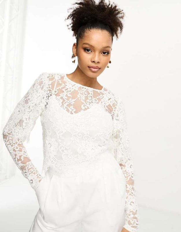 Vila lace long sleeve top outlet