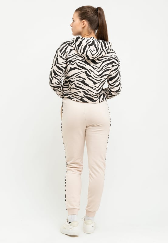 Tom Barron Damen Stylischer Zebra-Trainingsanzug-Set