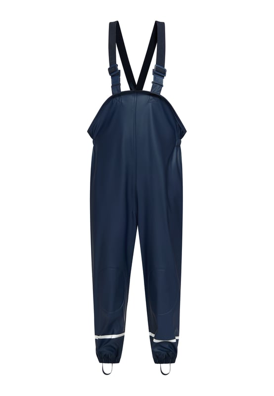 geen voering/geen voering, geen vulling, verstelbare elastische broekband 20cm  Maak kennis met een waterdichte tuinbroek voor kinderen met versterkte knieën en zitvlak voor duurzaamheid. Verstelbare bandjes met gespen zorgen voor een persoonlijke pasvorm, en de elastische taille en beenuiteinden zorgen voor comfort en flexibiliteit. Met reflecterende strips die zichtbaarheid garanderen en gelaste naden is dit pak perfect om buiten te spelen en te verkennen. Broek gemaakt van 3000 mm waterdicht materiaal. Dit product maakt deel uit van de Kidscollectie.  Regenbroek
