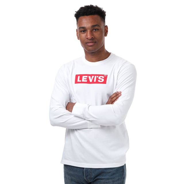 Levis white long top sleeve t shirt