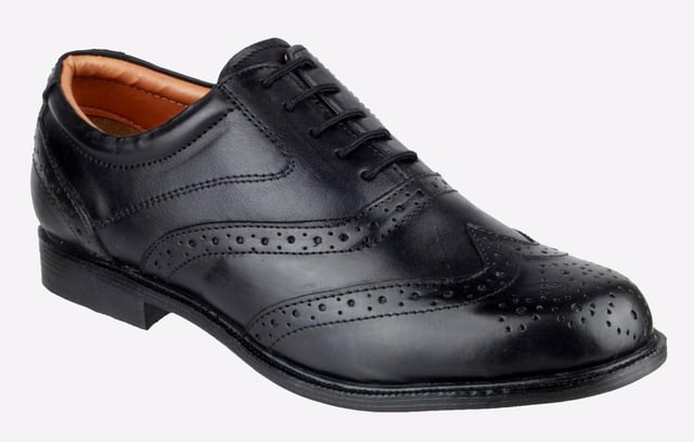 Amblers have crafted these muat have Oxford brogues called the Liverpool to give you a stand out formal look every time you lace them up.
 - Smart mens dress shoe in Oxford brogue styling, padded collar and wing-tip toe.
 - Stylish and formal leather Oxford Brogue
 - Crafted with a smooth leather upper and soft leather lining
 - Neat trims and perforated overlays bordered with stitching accents
 - Full lace front with five perforated eyelets and matching laces
 - Lightly padded collar for comfort
 - PU sole with smart heel