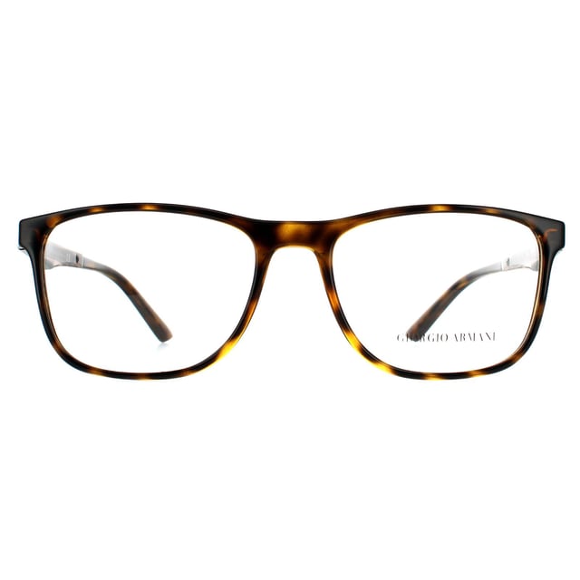 Giorgio Armani bril AR7187 5026 Havana Men zijn een slank modern ontwerp met gevleugelde tempels en het Giorgio Armani -logo naar de tempels.