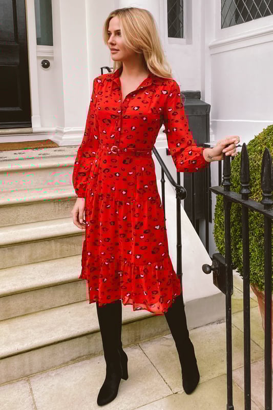 Red leopard dresses sale
