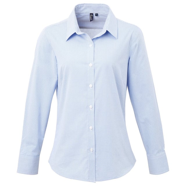 100% Cotton Poplin. Fabric: Gingham. Design: Micro Checked. Neckline: Collared. Hem: Curved. Cuff: Double Button. Sleeve-Type: Long-Sleeved. Back Darts, Back Yoke, Clear Buttons, Easy-Care, Front Darts. Fit: Fitted. 115gsm. Sustainability: Amfori, BSCI, REACH, Sedex, WRAP Certified.