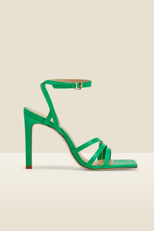 REASONS TO BUY:

Dress from the feet up
Standout strappy design
Supportive ankle strap
On-trend square toe
Sexy stiletto heel
Jumpsuits, jeans, dresses - you'll wear them with everything.